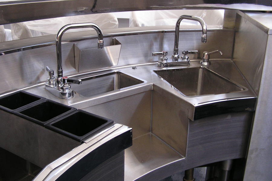 image of custom one compartment sinks at Kumo Los Angeles