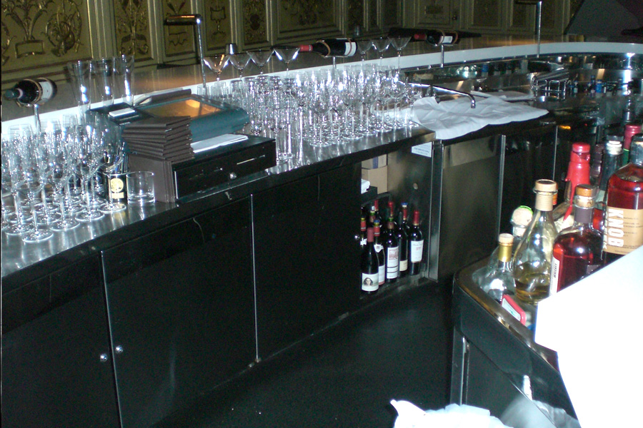 image of backbar refrigerators and equipment at New York Palace Hotel