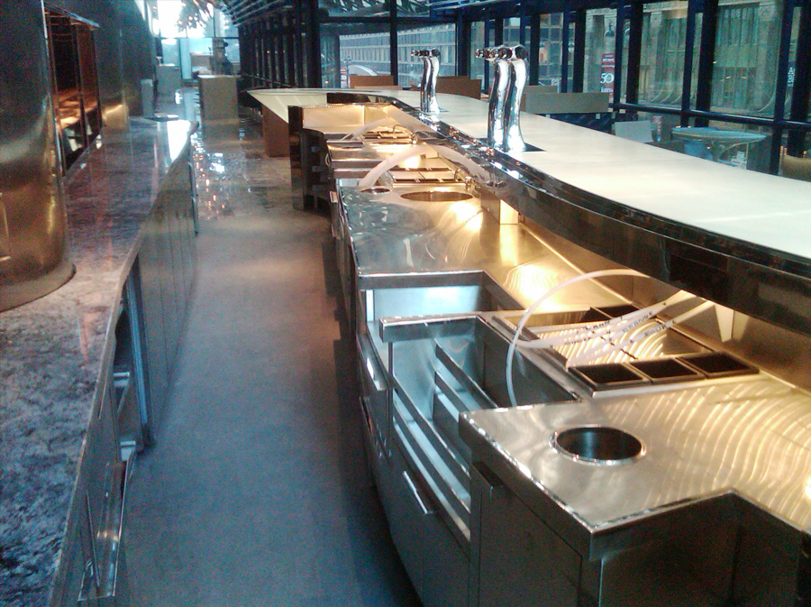 image of bar showing stainless steel backbar equipment at Grand Hyatt Manhattan