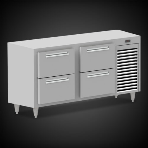image of stainless steel backbar equipment with drawers