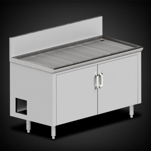 stainless steel casino logic cabinet equipment with two doors on front and perforated top